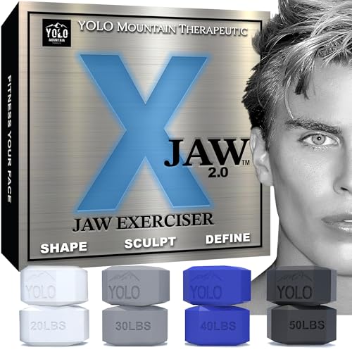 X-JAW 2.0 Premium Jaw Exerciser for Men & Women, Define Your Jawline, Slim/Tone Your Face, Chewing Trainer for Jaw Workout, 4 Resistance Levels of High-Grade Silicone, Jaw Shaper, Double Chin Reducer