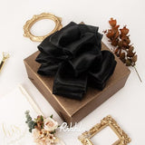 Ribbli Black Satin Wired Ribbon 2.5 Inch Black Christmas Ribbon for Gift Wrapping Wreaths Garland Tree Decoration Crafts Home Decor-Continous 20 Yards