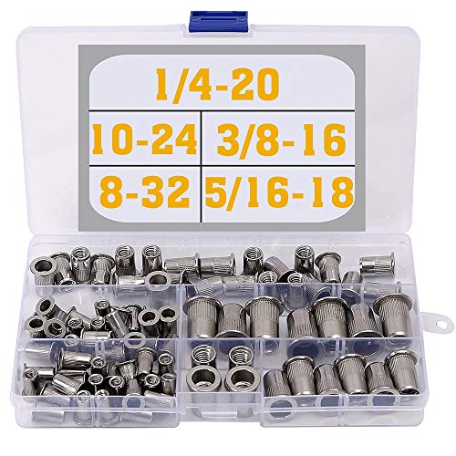 Stainless Steel Rivet Nuts Kit #8-32#10-24 1/4"-20 5/16"-18 3/8"-16 Threaded Insert Nutsert Rivnuts