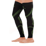 Mojo - Compression Socks Footless for Women and Men 20-30mmHg - Thigh High Compression Leg Sleeve for Circulation during Nursing, Post Surgery Recovery - Black/Green, X-Large - A609