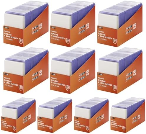 2000 Card Sleeves Hard Plastic, Arjiekwei 3"X4" Baseball Card Protectors Hard Plastic,Premium Card Holder for Trading Sports Baseball Football Game Cards(1000 Hard Sleeves + 1000 Soft Sleeves)