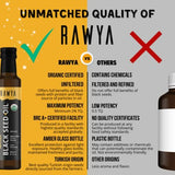 Black Seed Oil, Organic, Unfiltered, 8.4 Fl Oz, RAWYA, Cold Pressed, Glass Bottle, Nigella Sativa Oil, Non-GMO, Black Cumin Seed Oil, also known as Kalonji Oil, Nigella Oil