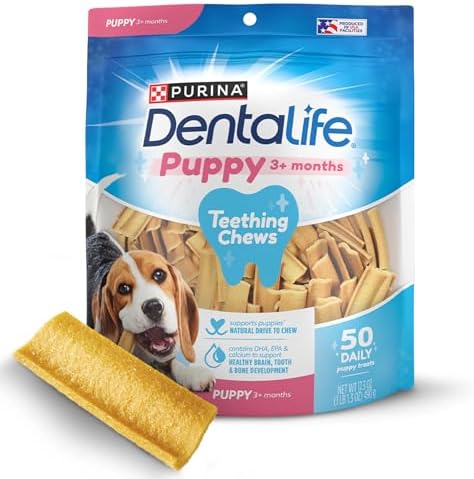 Dentalife Puppy Teething Dog Chews for Small Dogs 3 Months and Up, Chicken Flavor, 1.08 lb., 50 Chews - 50 ct. Pouch