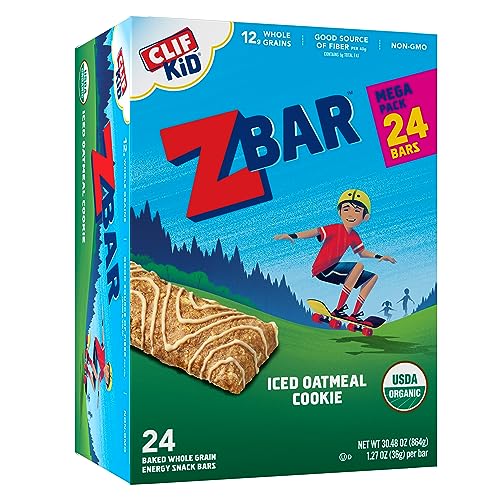 Zbar - Iced Oatmeal Cookie - Soft Baked Snack Bars - Non-GMO - 12g Whole Grains - USDA Organic Granola Bars (24 Pack)