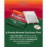 Folgers Coffee Singles Medium Roast Decaf Coffee Bags, 19 Count (Pack of 6)