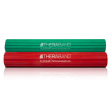 THERABAND FlexBar, Tennis Elbow Therapy Bar, Relieve Tendonitis Pain & Improve Grip Strength, Resistance Bar for Golfers Elbow & Tendinitis, Light-Medium, 2-Pack, RED/GREEN