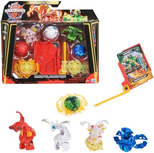 Bakugan Battle 5-Pack, Special Attack Bruiser, Dragonoids, Hammerhead, Nillious; Customizable, Spinning Action Figures, Kids Toys for Boys and Girls 6 and up