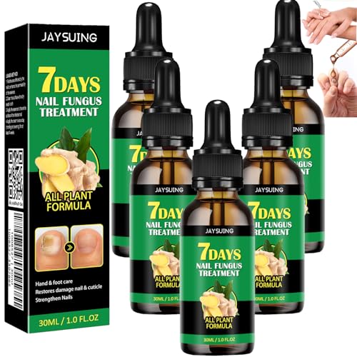 7days Nail Treatment, Ginger Nail Treatment,Nail Support Nail Care,Ginger Nail Growth Serum, Ginger Cuticle Care Oil for Nails (5PCS)