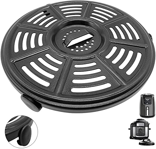Air Fryer Grill Plate for Ninja Air Fryers, 8.2 IN Upgraded Round Grill Pan Tray Replacement Parts with Rubber Feet for Ninja Foodi, Non-Stick, Dishwasher Safe
