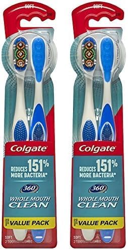 Colgate Solar Powered 360 Toothbrush, 2-ct, Blue/White (Pack of 2)