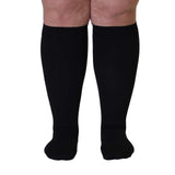 Compression Socks for Women and Men 20-30mmHg Plus Size - Medical Knee High Compression Stockings with Wide Calf for Flights, Airplane, Nursing - Black, 5X-Large - AB201