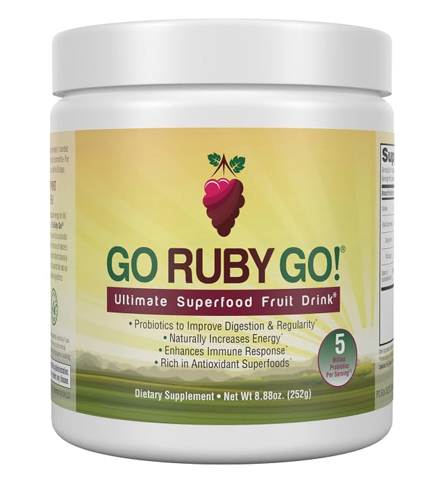 IVL - GO Ruby GO! Red Superfood Powder Juice | 42 Antioxidants Probiotics, and Immunity Boost (Beet Root Powder and more Powder Supplements) | Fruit Powder & Extract Blend | Energy & Digestion Boost