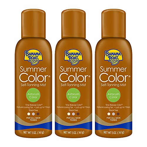 Banana Boat Self Tanning Spray for All Skin Tones, Airbrush Color, Reef Friendly, 5 Ounce - Pack of 3