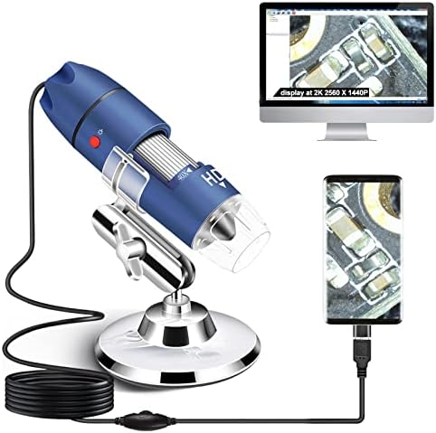 Ninyoon 2K USB Digital Microscope for Android PC, 40-1000X Microscope Super HD Endoscope Magnifier Camera Compatible with Android Cellphone and Tablet Windows Mac Chrome Linux - Not for iPhone iPad