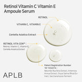 APLB Retinol Vitamin C Vitamin E Ampoule Serum | RETINOL VITA CEN™ 28.1% 1.35 FL.OZ/Korean Skincare, Long lasting moisturizing, Revitalize for gentle and improve skin texture