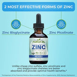 Organic Liquid Zinc Drops Supplement with Zinc Picolinate and Bisglycinate 4 fl, USDA Organic, Gluten-Free, Vegan and GMO-Free (Unflavored)