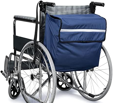 SWISSELITE Wheelchair Bag,Wheelchair Backpack Bag,Wheel Chair Storage Tote Accessory-Large Capacity with Reflective Stripe for Walker Rollator Wheelchair Transport Chair