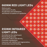 Red Light Therapy, 45W LED Panel with Stand, Deep 660nm and Near Infrared 850nm Light Combo, Red Light Therapy Device for Body Face, Skin Care, Pain Relief of Muscles Joints Knee Ankle