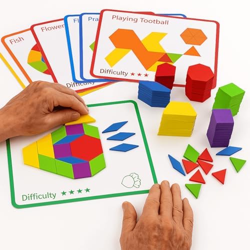 Dementia Activities for Seniors, Wooden Puzzle Matching Game for Elderly Adults, Memory Games for Seniors with Dementia, Alzheimers Products, Colorful Visual Cognitive Therapy Gift