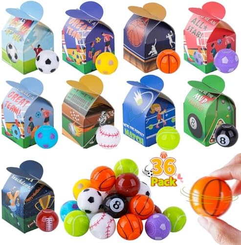 Valentines Day Gifts for Kids 36 Packs Valentines Day Boxes Cards for Kids School Classroom Exchange Prize with Fidget Spinners Sport Balls Valentine Party Favors Supplies Toys