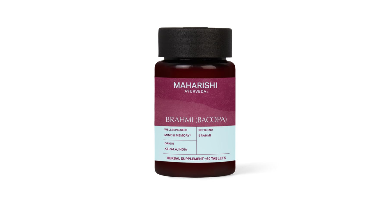 Brahmi (Bacopa) Capsules | Ayurvedic Brain Tonic | Supports Mental Clarity & Focus | Vegan, Non-GMO | Maharishi Ayurveda