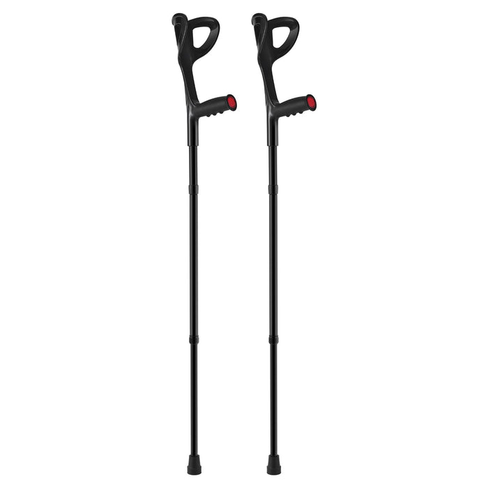 VEVOR Forearm Crutches for Adults, Folding Walking Forearm Crutches with 10-Level Adjustable Height, Lightweight Aluminum Medical Crutches with Open Cuff for Leg Injury Surgery Disabled, 1 Pair 350LBS