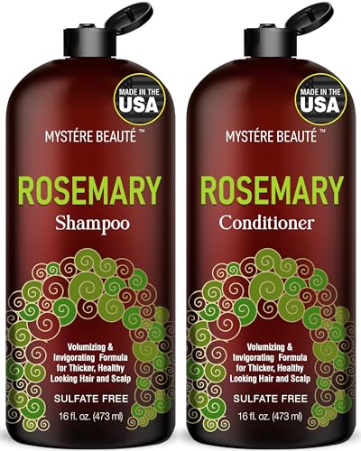 Rosemary Shampoo and Conditioner, Rosemary Oil Shampoo Promotes Hair Growth & Scalp Health, Rosemary Shampoo for Hair Growth Organic - Sulfate & Paraben Free, for Men Women - 16 fl oz each