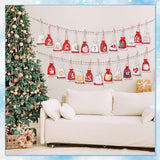 GWHOLE 2024 Advent Calendar Fill Your Own Christmas Drawstring Bags with Countdown Stickers Printed 24Pcs