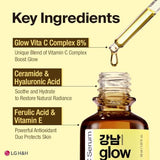 GANGNAM GLOW Vitamin C Serum 1.01 fl oz (Pack of 2) - Mothers Day Gifts for Mom I Korean Skin Care I Vitamin E & Hyaluronic Acid Serum for Face I Face Moisturizer for Women I Vitamin C Face Serum