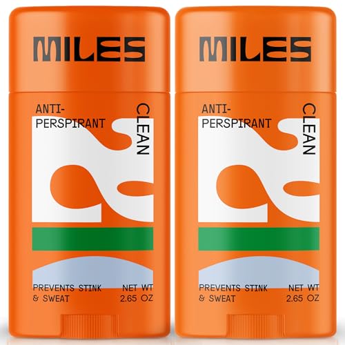 Miles Antiperspirant Deodorant Stick for Teens, Tweens and Kids Boys and Girls - Sweat and Odor Protection, Made in USA - Clean Scent, 2-Pack