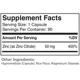 Zahler Zinc 50mg, Supports Immune and Antioxidant Protection, Certified Kosher, 90 Capsules