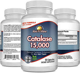 RISE-N-SHINE Catalase Supplement 15,000 - Powerful Antioxidant Enzyme for Hair Health - Hair Supplements for Strong Hair Support - 30 Capsules