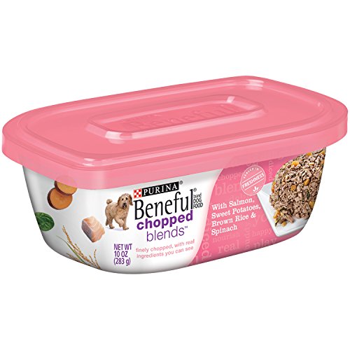 Purina Beneful Chopped Blends Wet Dog Food, With Salmon, Sweet Potatoes, Brown Rice and Spinach, 10 Oz Tub (8 Pack)