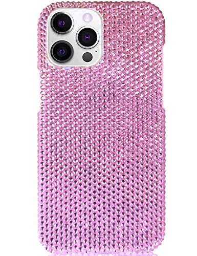Bling Rhinestone for iPhone 12 Pro Cas/iPhone 12 Case - Over 1400 High Quality Hand Glued Sparkle Diamond Case Compatible with iPhone 12 Pro/iPhone 12 for women girls-Pink/Light rose