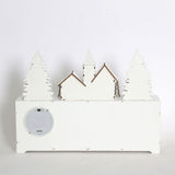 PIONEER-EFFORT Christmas Wooden Advent Calendar House with 24 Drawers Countdown to Christmas Decoration Fill Small Gifts for Kids (14.8'' x 3.1'' x10.6''., White)