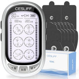 CESLIFF Dual Channel TENS EMS Unit Large Screen 24 Modes 36 Levels Intensity Muscle Stimulator, Rechargeable Electric Pulse Massager TENS Machine for Lower Back Neck Shoulder Pain Relief with 10 Pads