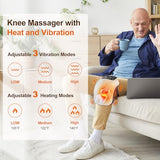 Cordless Knee Massager with LED Screen, Infrared Heat and Vibration Knee Pain Relief for Swelling Stiff Joints, Stretched Ligament and Muscles Injuries, Portable Knee Massage for Family and Friends