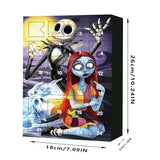 Halloween Advent Calendar 2024, 24 Day Halloween Countdown Calendar, Contains 24 Gifts Dolls, Nightmare Before Christmas Advent Calendar, Scary Halloween Doll Collectible Horror Figures Gift (Purple)