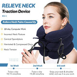 Neck Stretcher, Cervical Traction Device, Neck Traction Device, Neck Pain Relief, Adjustable Inflatable Neck Brace & Neck Stretcher Cervical Traction, Neck Decompression Home Use (Blue)