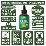 USDA Organic Vitamin A Liquid Drops Supplement. Vegan High Bioavailability For Eye, Skin, and Bone Health. For Adults, Men, Women, Kids. Organic Vit A Oil Retinyl Palmitate. Gluten Free, Zero Sugar