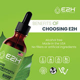 E2H Chlorophyll Liquid Drops - Natural Energy Booster, Immune System Support and Internal Deodorant - Peppermint Flavor - 2 Fl Oz