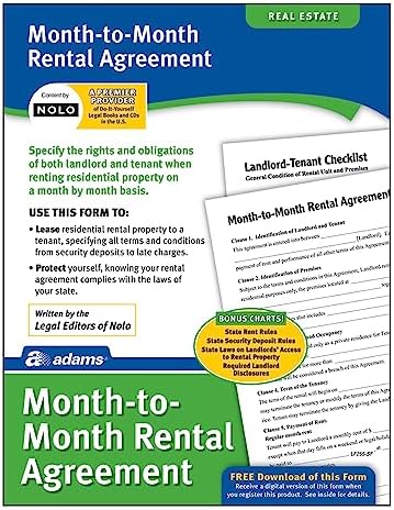 Adams Month-to-Month Rental Agreement, Forms and Instructions (LF255),White