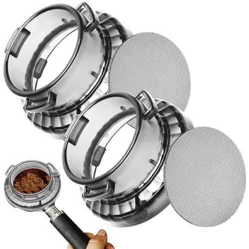 2 Pack 54 mm Dosing Funnel for Breville Barista Portafilters,COITEK Hands-Free Dosing Funnel with 53.5mm Puck Screen Kit for Bambino Espresso Machines(2P)