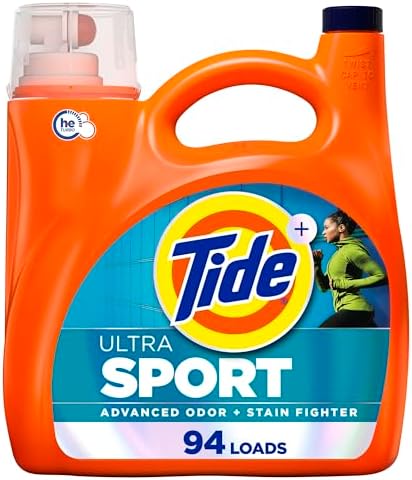 Tide Plus Febreze Sport Odor Defense Liquid Laundry Detergent Soap, HE Compatible, 94 Loads, 132 fl oz