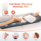 Massager Mat Full Body,Heated Massage Pad with 10 Vibration Motors & 5 Massage Modes,Massage Cushion for Back Pain Relief,Bed Massager for Lumbar,Leg,Length 67",Gifts for Dad,Mom
