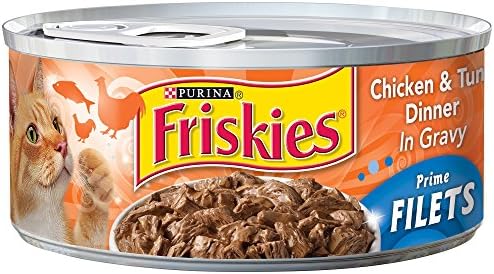Friskies Prime Filets Chicken & Tuna In Gravy Canned Cat Food 24 - 5.5oz Cans