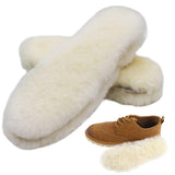 Bacophy 2 Pairs Genuine Thick Sheepskin Fleece Insoles for Women, Premium Warm Fluffy Wool Replacement Cozy Breathable Inner Soles for Shoes Boots Slippers Women Size 9