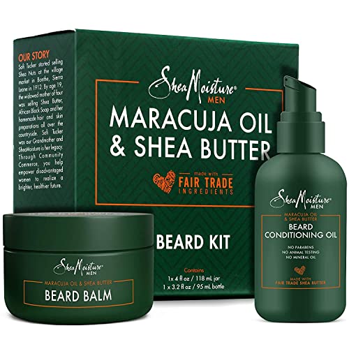 SheaMoisture Beard Care Gift Set – Beard Oil & Beard Balm Scented with Essential Oils, Christmas Gifts for Men (2 Piece Set)