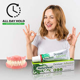 Natural Strong Denture Adhesive NaturDent holds Dentures Longer and Stronger No Zinc No Petrochemical No Paraben No Yucky Taste