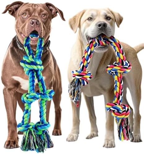 Dog Rope Toy for Large Dogs, 2 Pack Heavy Duty Dog Chew Toys for Aggressive Chewers, Indestructible Dog Toys for Large Dogs, Durable Tug of War Dog Toy for Medium to Large Breed Teeth Cleaning